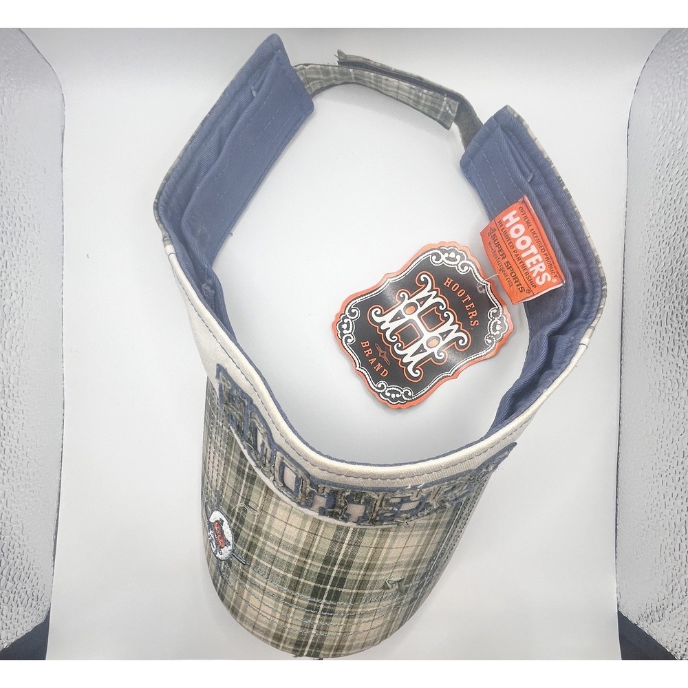New Hooters Plaid Adjustable Golf Visor‎ Cotton - Picture 5 of 8